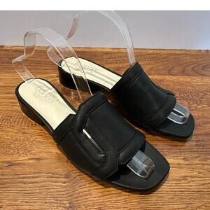 Franco Sarto Margot Slide Sandals Black Women’s Size 8 NWOB Minimalist Chic